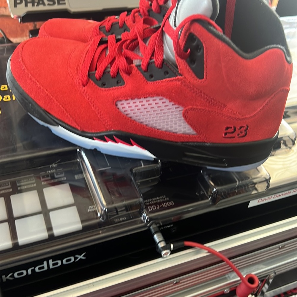 Jordan 5s red suede